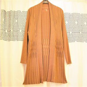 NY Collection Women Marled Cardigan light-brown,  V-neck,  long sleeves 2X